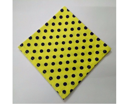 Big Yellow - 10" POLKA DOT Unisex Men Women Pocket Square Handkerchief Hanky - 100% Cotton